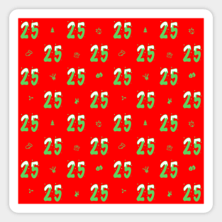 Christmas 25 Red Magnet